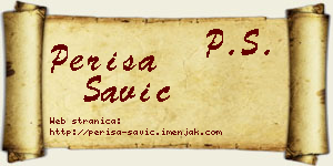 Periša Savić vizit kartica